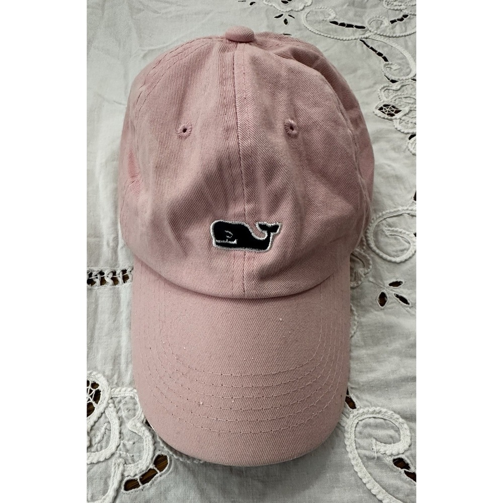 Vineyard Vines Pink Adjusts Hat StrapBack With Blue Whale Logo